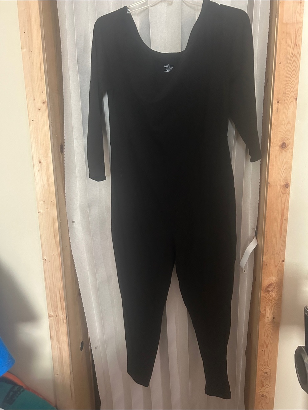 torrid Black Long Sleeve Scoop Neck Jumpsuit